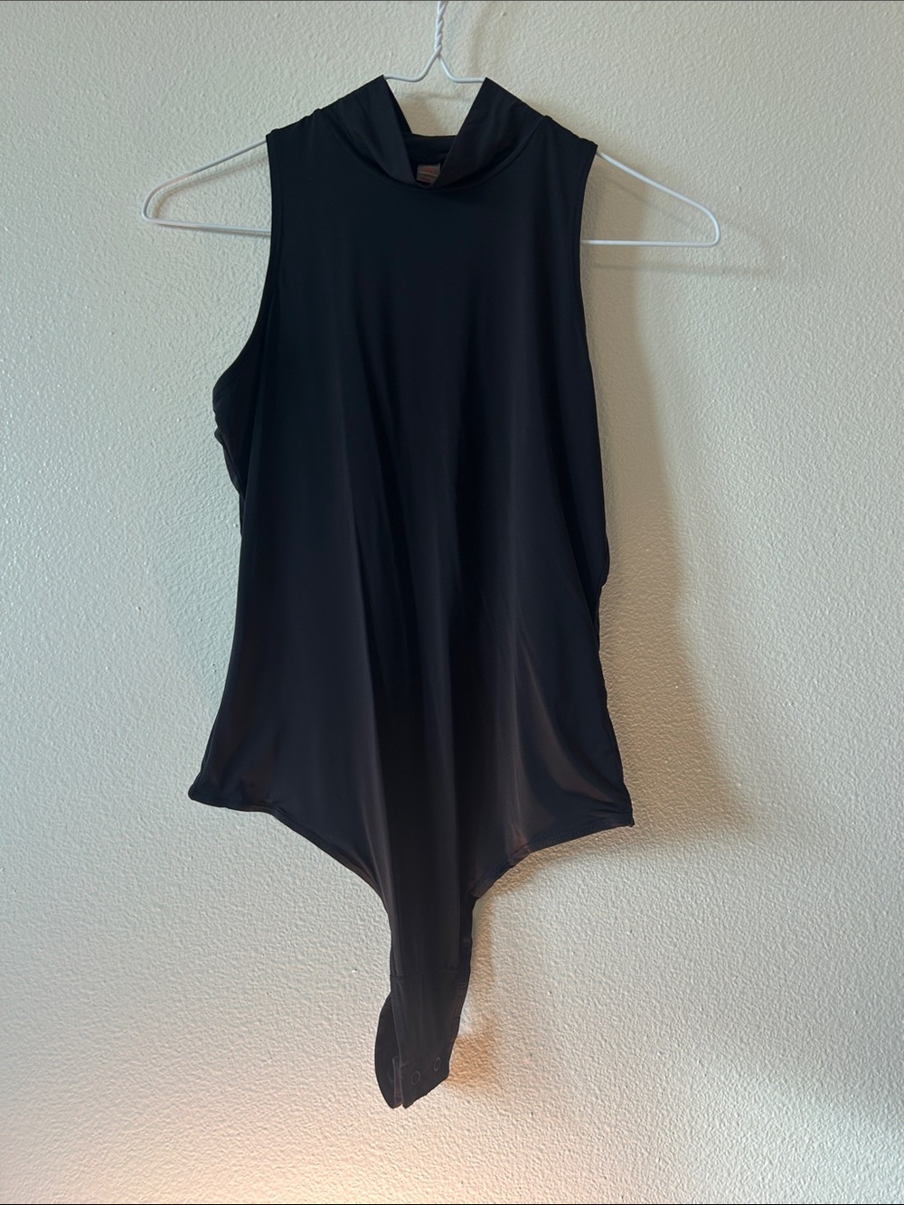 Mono B - Sleek Black Sleeveless Mock Neck Bodysuit